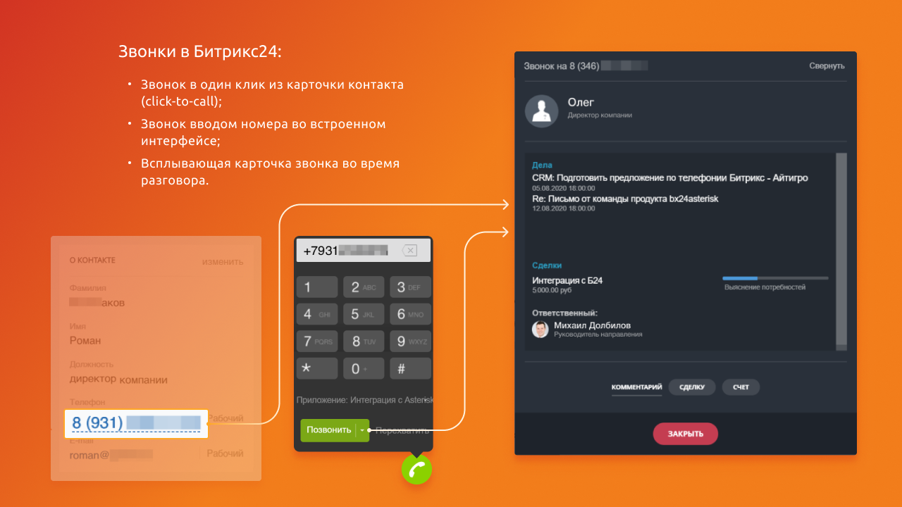 Программа для ЭВМ "Айтигрикс интеграция Asterisk с Битрикс24"
