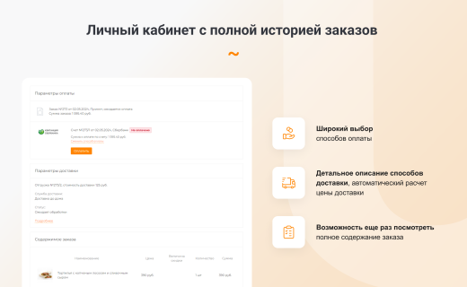 INTEC.Food - магазин доставки еды, суши, пиццы с корзиной и оплатой. Сайт для ресторанов и кафе