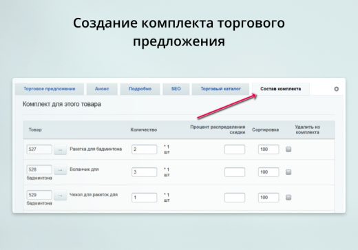 INRAISE: Торговые предложения с комплектами