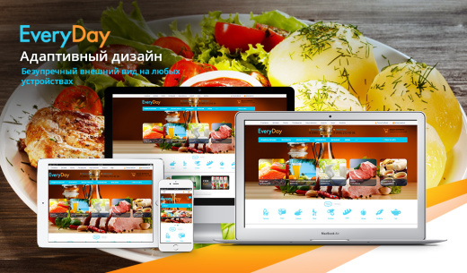 EveryDay: продукты питания, бытовая химия, товары на каждый день. Готовый шаблон на Битрикс