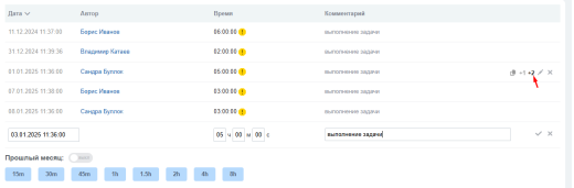 Управление затраченным временем в задачах