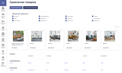 Отраслевой интернет-магазин мебели и мебельных комплектов «Крайт: Мебель.Furniture»