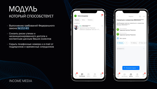 Скрытие телефонных номеров и e-mail в мобильном приложении Битрикс24