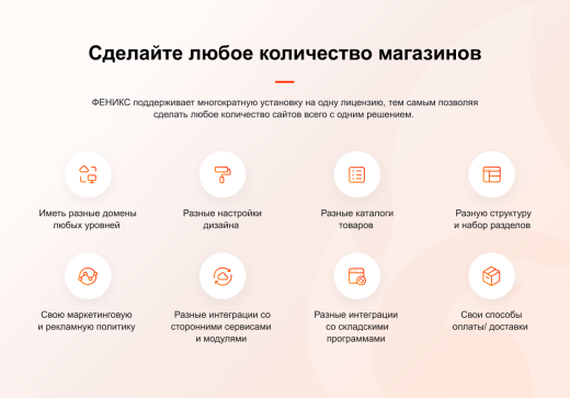 ФЕНИКС — безлимитный конструктор интернет-магазинов с возможностью создавать нешаблонные лендинги