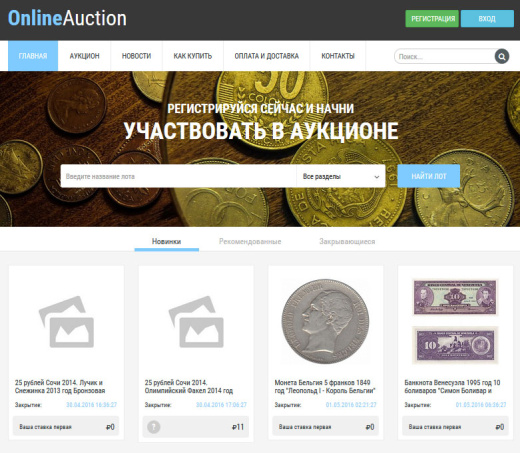 Готовое решение Интернет-аукцион